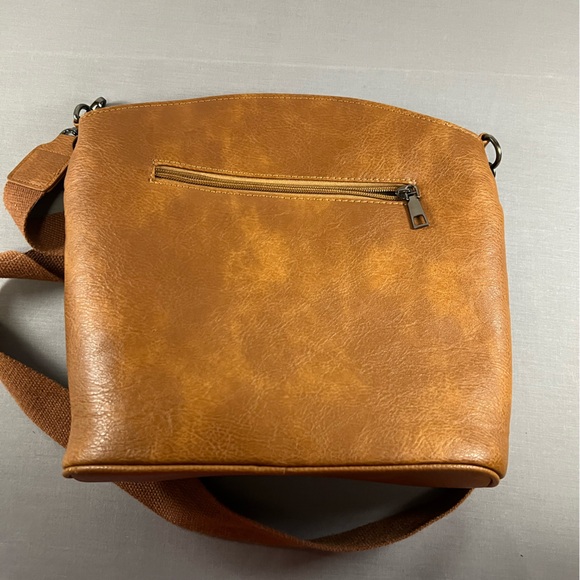 Boho Aztec Style Brown Crossbody Purse retro Canvas Western Pockets& Long Strap - Picture 5 of 7